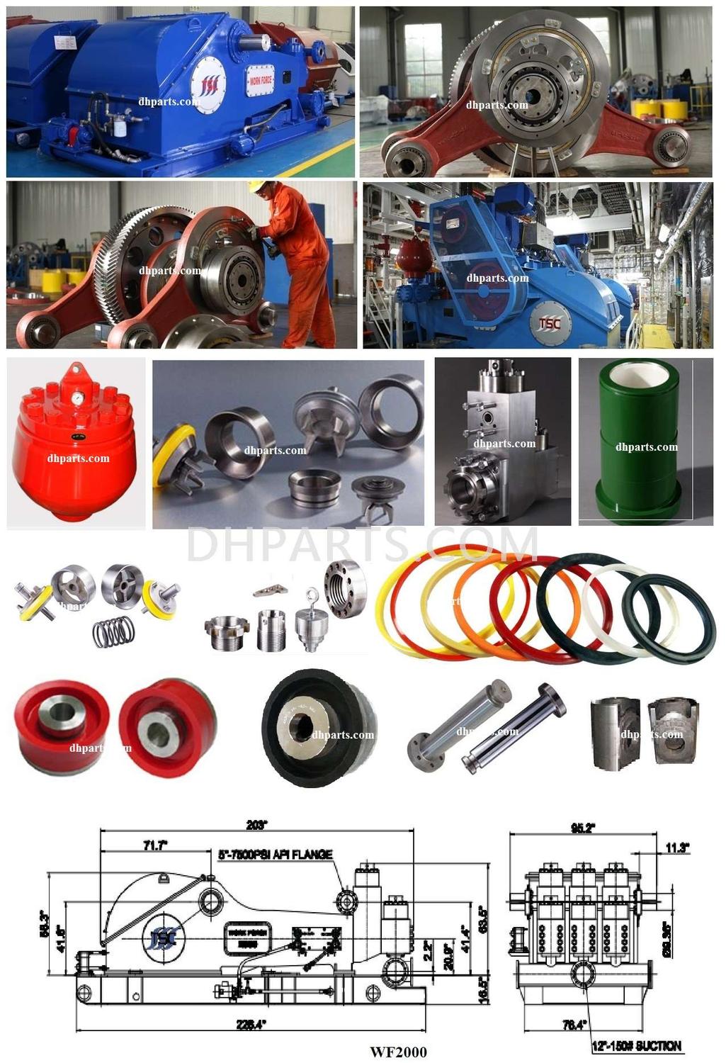 TSC Mud Pump Parts Crankshaft,Connecting Rod,Crosshead,Bull Gear,pinion shaft,connect rod,pulsation dampener